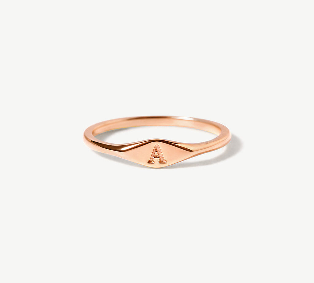 Dainty Initial Ring