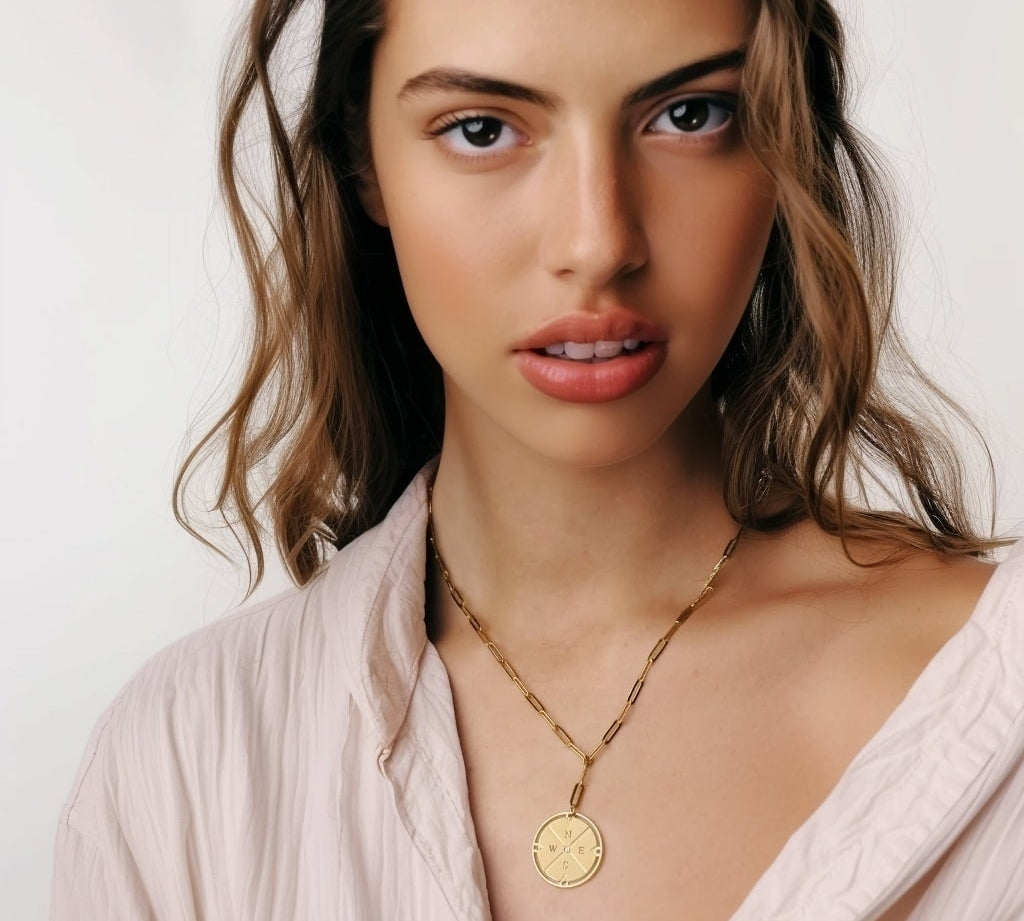 Personalized Compass Necklace